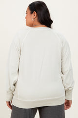 Cream Vintage Wash French Terry Plus Pullover