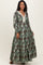 Olive Patchwork Print Tiered Long Sleeve Maternity Maxi Dress