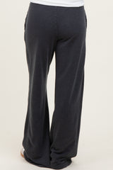 Black Mineral Wash Waffle Knit Contrast Maternity Lounge Pants