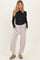 Beige Raw Seam Waffle Knit Maternity Joggers