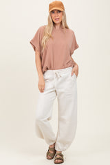 Ivory Multi Seam Fleece Sweatpants