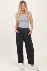 Black Mineral Wash Pleated Lounge Pants