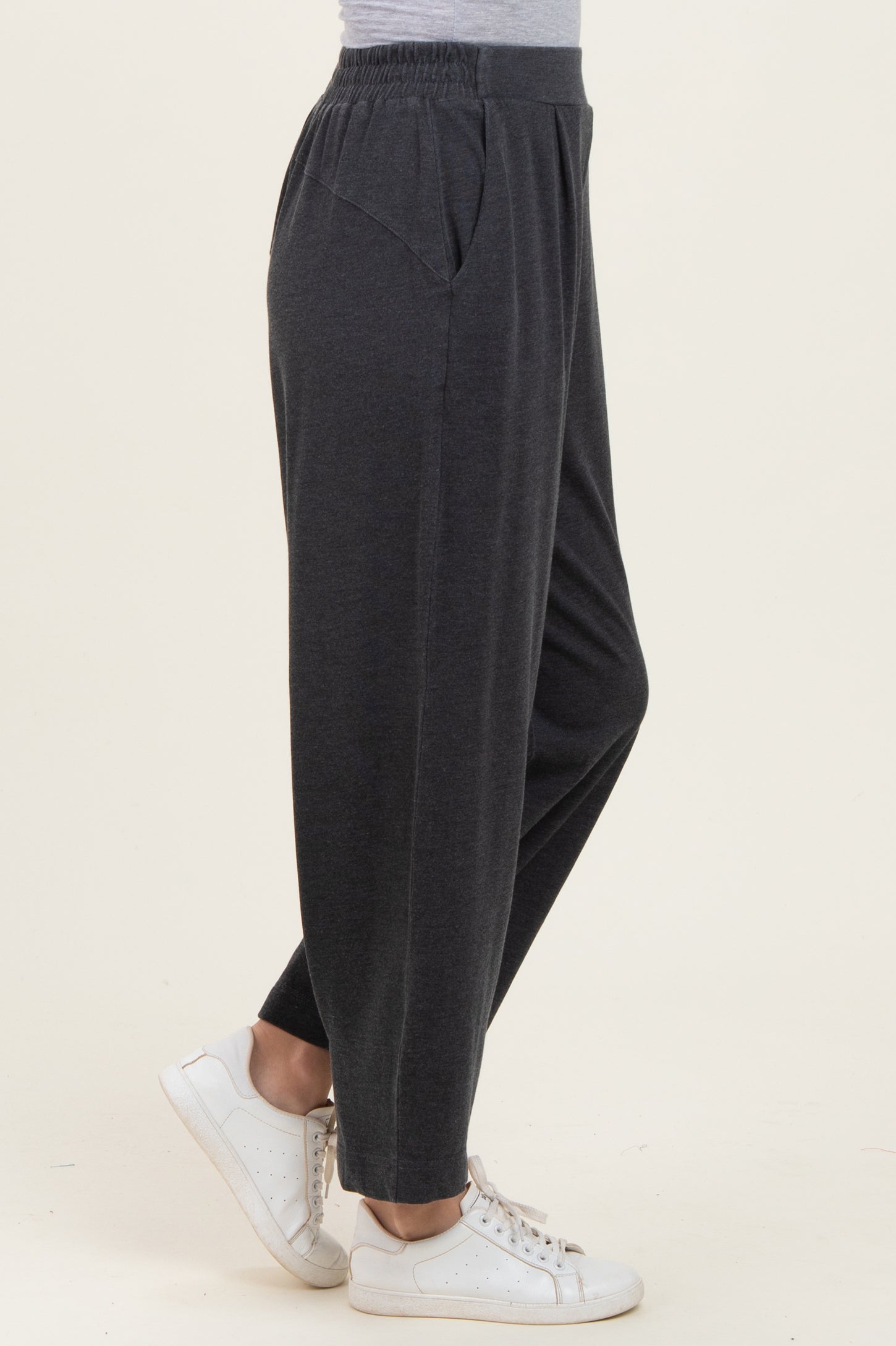 Black Mineral Wash Pleated Lounge Pants