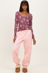 Light Pink Fleece Sweatpants