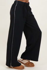 Black Fleece Wide Leg Sweatpants