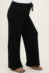 Black Brushed Ribbed Knit Maternity Lounge Pants