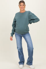 Navy Blue Lightly Distressed Maternity Straight Leg Jeans