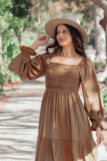 Camel Suede Dress