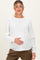 Ivory Waffle Knit Rounded Hem Maternity Sweater