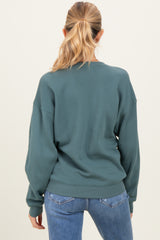 Dusty Jade Fleece Crew Neck Relaxed Fit Maternity Sweatshirt
