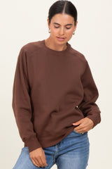 Brown Fleece Maternity Sweatshirt