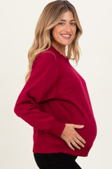 Burgundy Fleece Maternity Sweatshirt