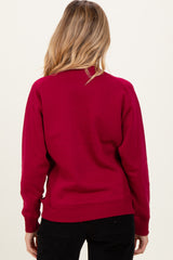 Burgundy Fleece Maternity Sweatshirt