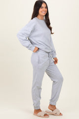 Heather Grey Fleece Long Sleeve Pullover & Jogger Set