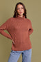 Rust Ribbed Turtle Neck Long Sleeve Top