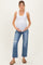 Blue Distressed Open Knee Ankle Straight Leg Maternity Jeans