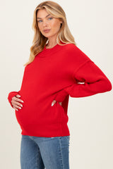 Ruby Wide Neck Drop Shoulder Maternity Sweater