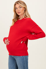 Ruby Wide Neck Drop Shoulder Maternity Sweater