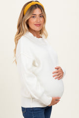Ivory Wide Neck Drop Shoulder Maternity Sweater