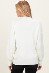 Ivory Wide Neck Drop Shoulder Maternity Sweater