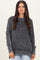 Black Washed Side Slit Oversized Sweater