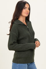 Olive Half Zip Pullover Sweater