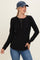 Black Contrast Long Sleeve Thermal Top