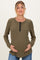 Olive Contrast Long Sleeve Maternity Thermal Top