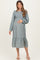Mint Tiny Floral Ruffled Mock Neck Babydoll Maternity Midi Dress