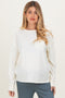 Cream Oversized Washed Long Sleeve Pocket Maternity Top