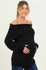 Black Off Shoulder Maternity Sweater