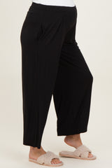 Black Wide Leg Ankle Maternity Lounge Pants