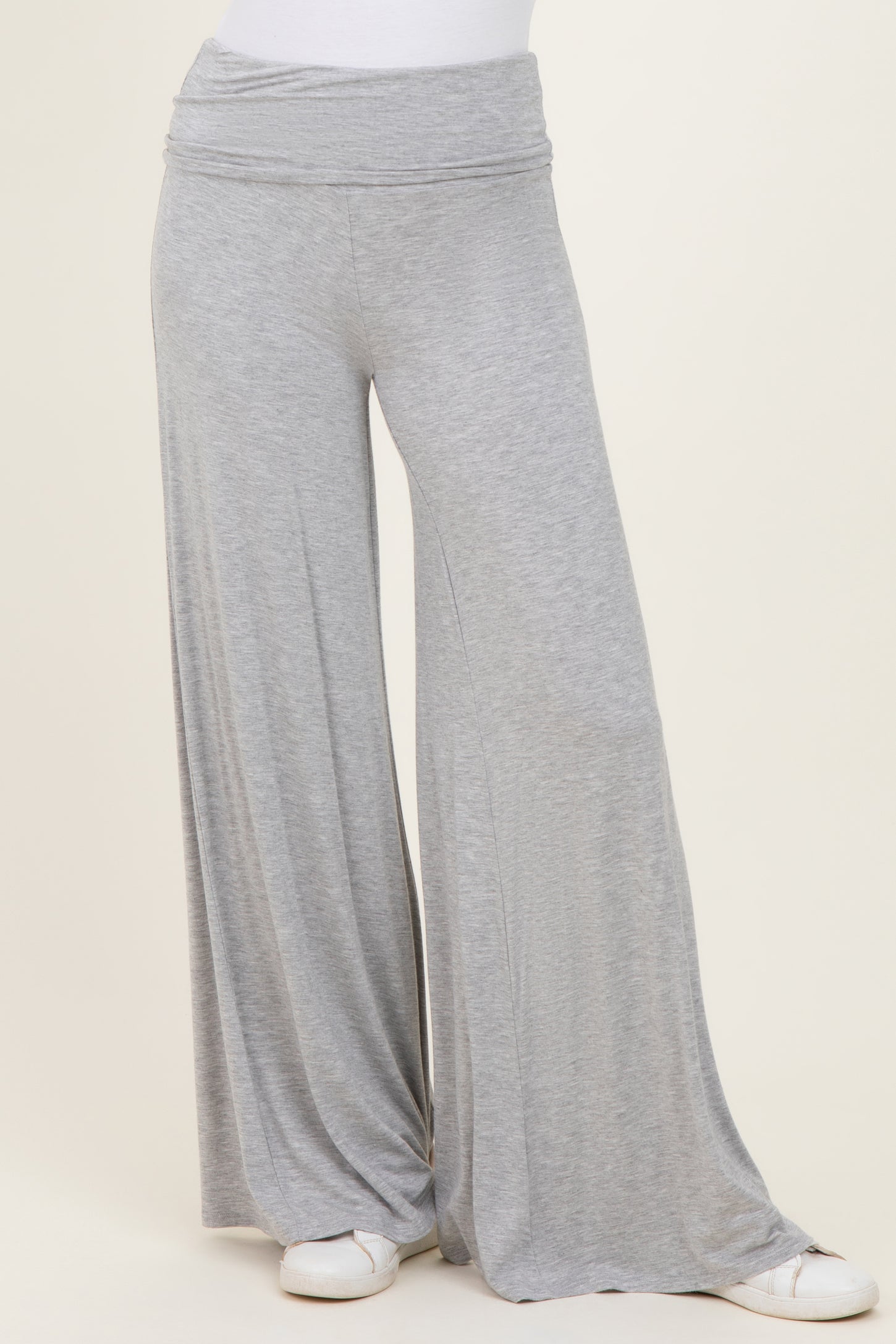 women's light grey wide leg lounge pants with a soft, stretchy waistband