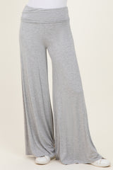women's light grey wide leg lounge pants with a soft, stretchy waistband