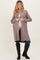 Mocha Knit Open Front Long Maternity Cardigan