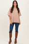 Camel Crew Neck Short Sleeve Oversized T-Shirt