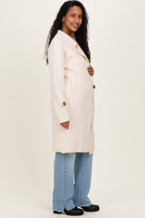 Ivory Knit Long Maternity Sweater Coat