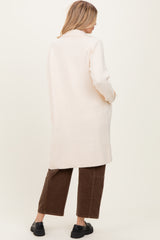 Ivory Knit Long Sweater Coat