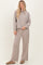 Beige Crewneck Pullover Pant Set