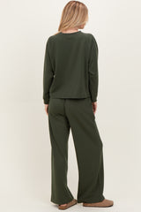 Olive Crewneck Pullover Pant Set