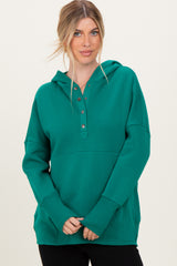 Forest Green Fleece Snap Button Hoodie