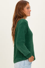 Emerald Green Chenille Knit Sweater