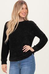 Black Chenille Knit Sweater