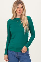 Forest Green Basic Long Sleeve Top