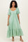 Mint Flutter Sleeve Ruffle Hem Midi Dress