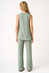Sage Rib Knit Tank and Pant Set