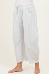 Ivory Barrel Leg Terry Maternity Sweatpants