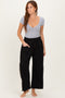 Black Barrel Leg Terry Sweatpants
