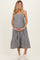 Black Gingham Sleeveless Maternity Midi Dress