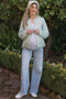 Mint Classic Crew Neck Maternity Button Cardigan